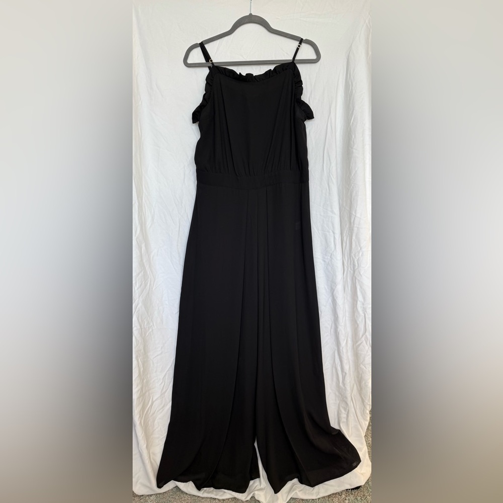 CeCe Black Ruffled Jumpsuit